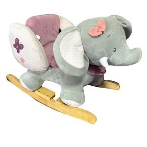 Nattou Adele & Valentine Baby Rocker Adele The Elephant Pink/Grey Rocking Toy